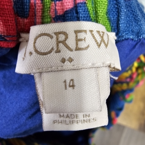 J.Crew floral linen blend multicolor stretch waist skirt size14 - Picture 11 of 12